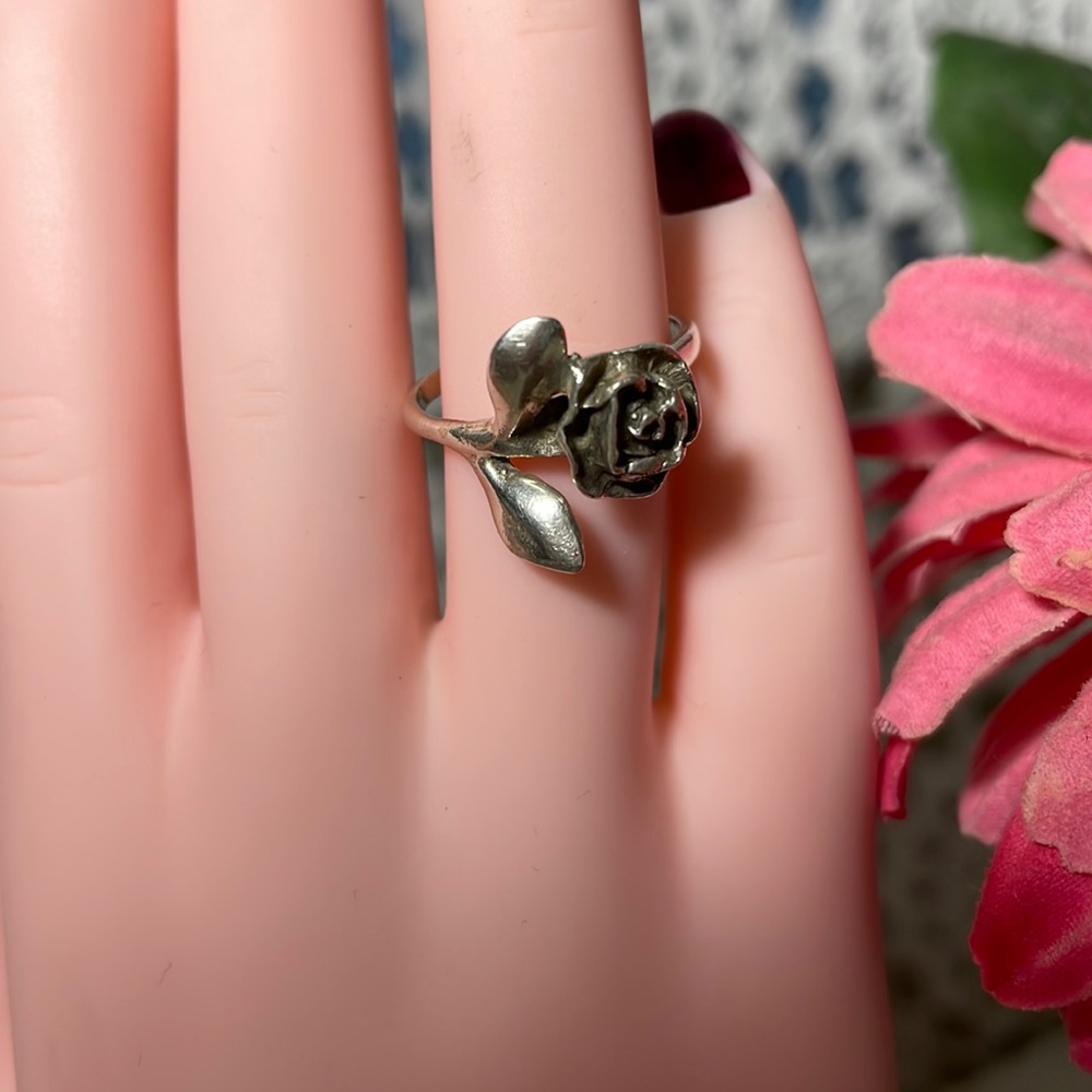 BOHO Sterling 925 silver Country ROSE 🌹 ring